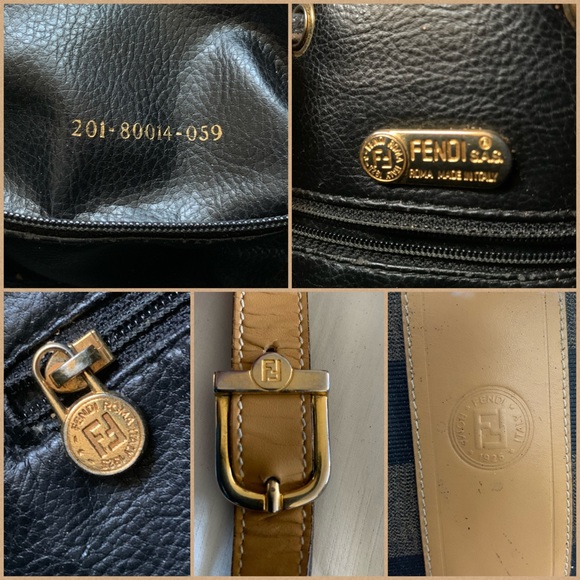 FENDI Bucket Drawstring Checkered Canvas Crossbody - Picture 8 of 8